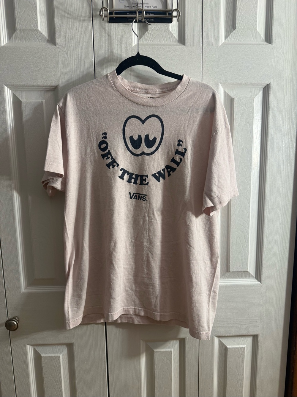 Vans Light Pink Crewneck Tee with Black Logo Print